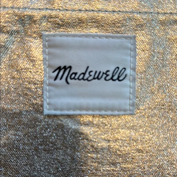 NWOT Madewell Metallic Silver Small Tote Bag - Picture 2 of 7
